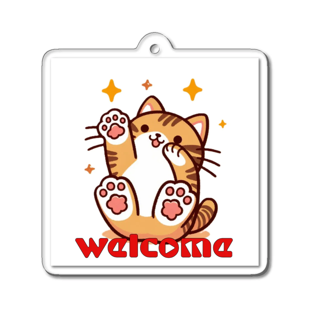 kk-welcomeの楽しく笑う肉球の猫ちゃんⅡ Acrylic Key Chain