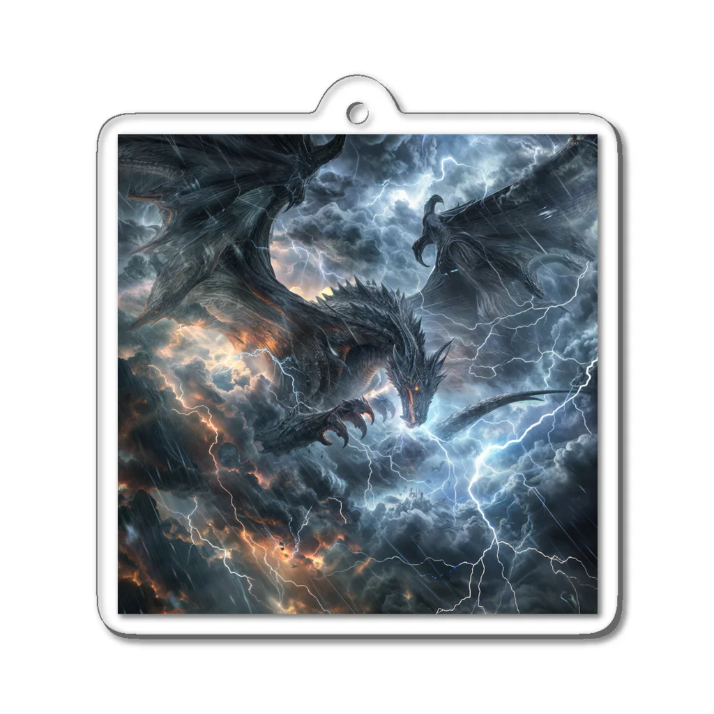 ドライバーの雷雲のドラゴン Acrylic Key Chain