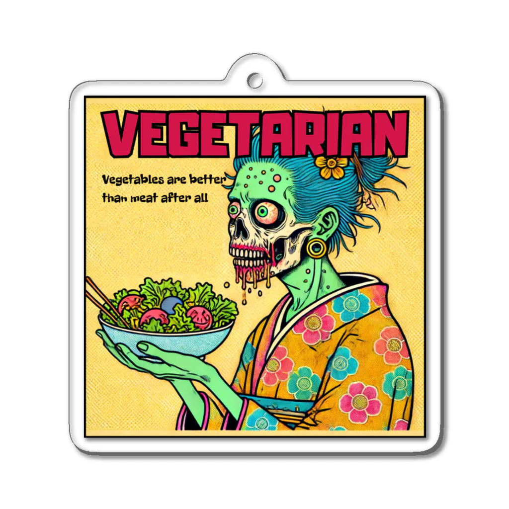 UKIYO-E_POP_by_convert_worksのZOMBIE_VEGETARIAN Acrylic Key Chain