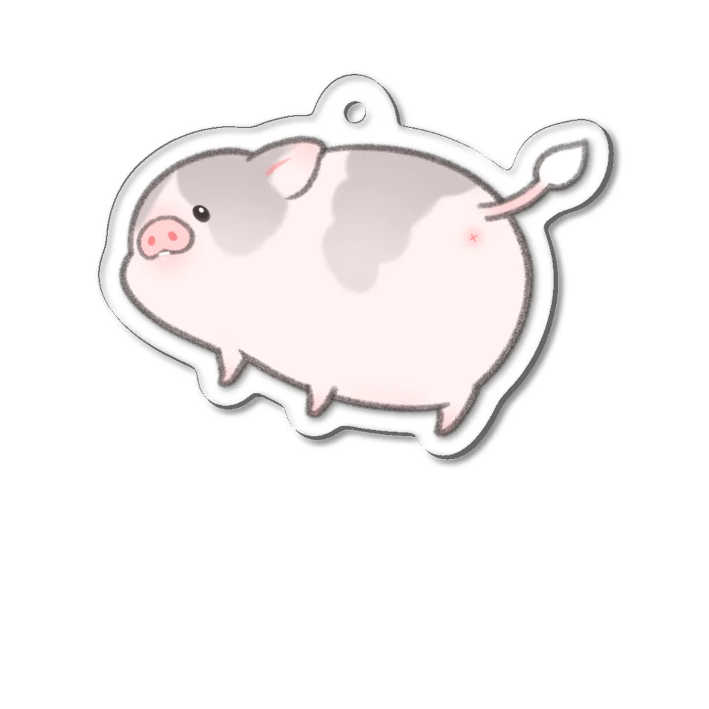 しらたまちゃんSHOPu〜🐽の見返りしらたまちゃん Acrylic Key Chain