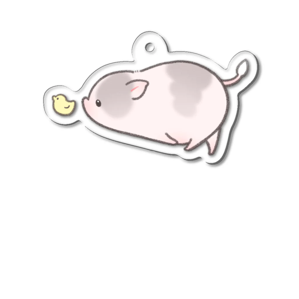 しらたまちゃんSHOPu〜🐽のヒヨコとしらたまちゃん Acrylic Key Chain