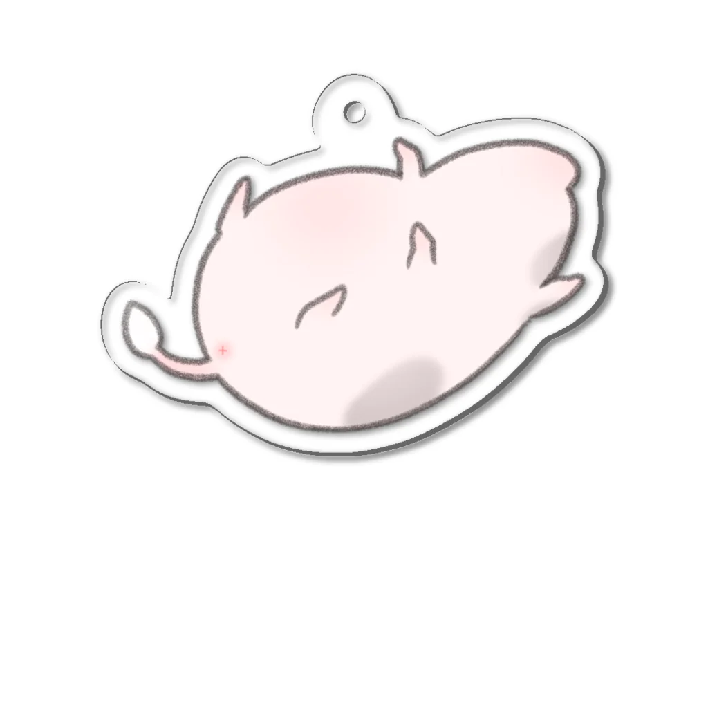 しらたまちゃんSHOPu〜🐽の仰向けしらたまちゃん  Acrylic Key Chain