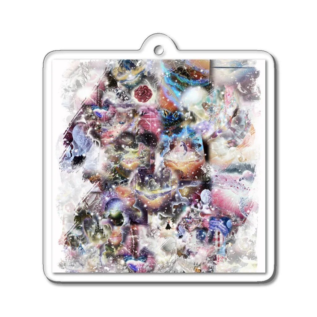 JUNGOonlyART 公式SHOPの桜カラーの幸せデザイン Acrylic Key Chain