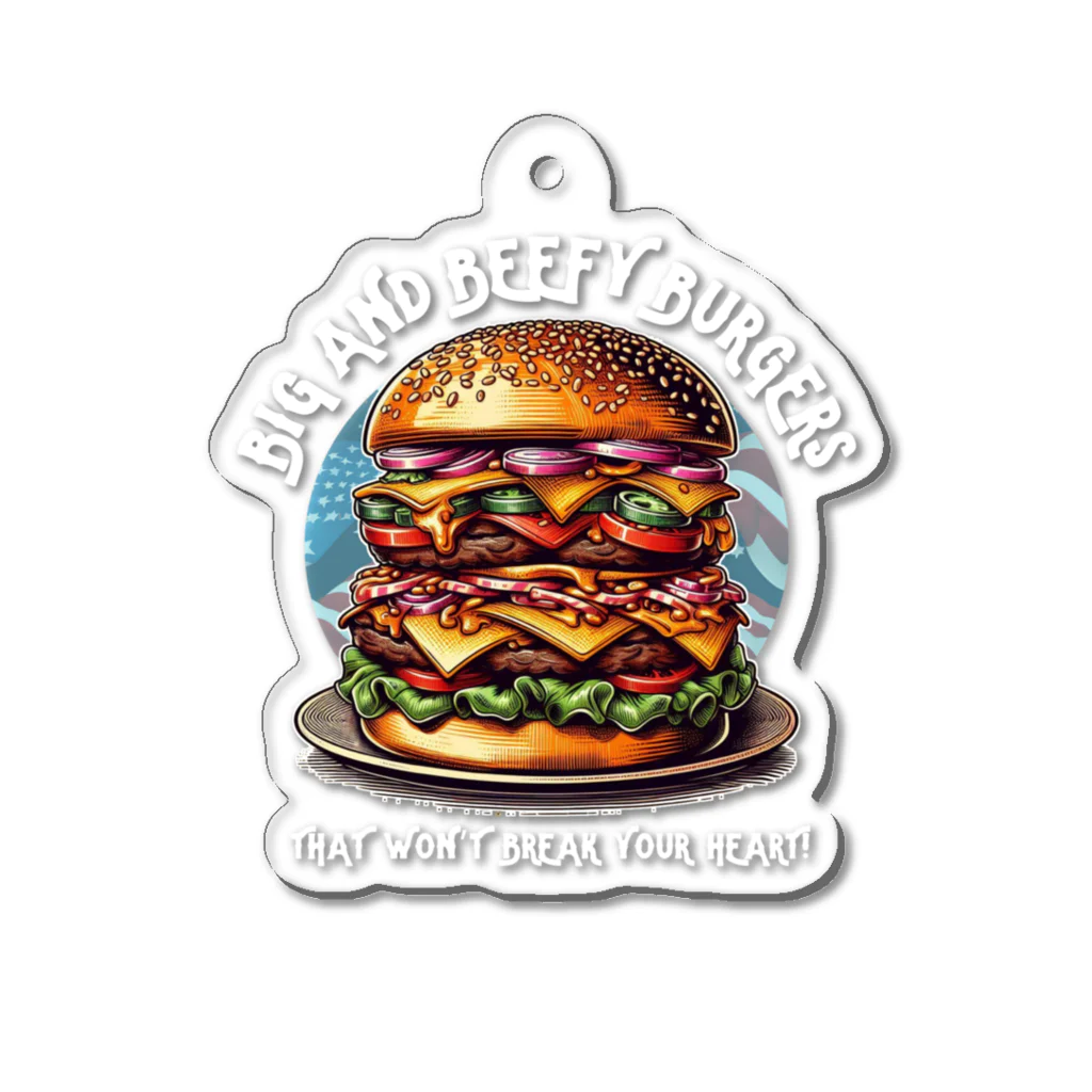 kazu_gのあなたを満足させるバーガーを!（濃色用） Acrylic Key Chain