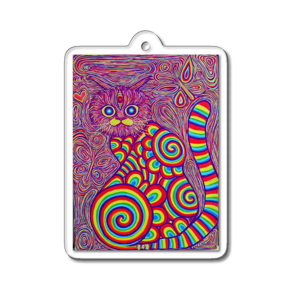 Psychedelic Works🌈🧠のrainbow cat アクリルキーホルダー