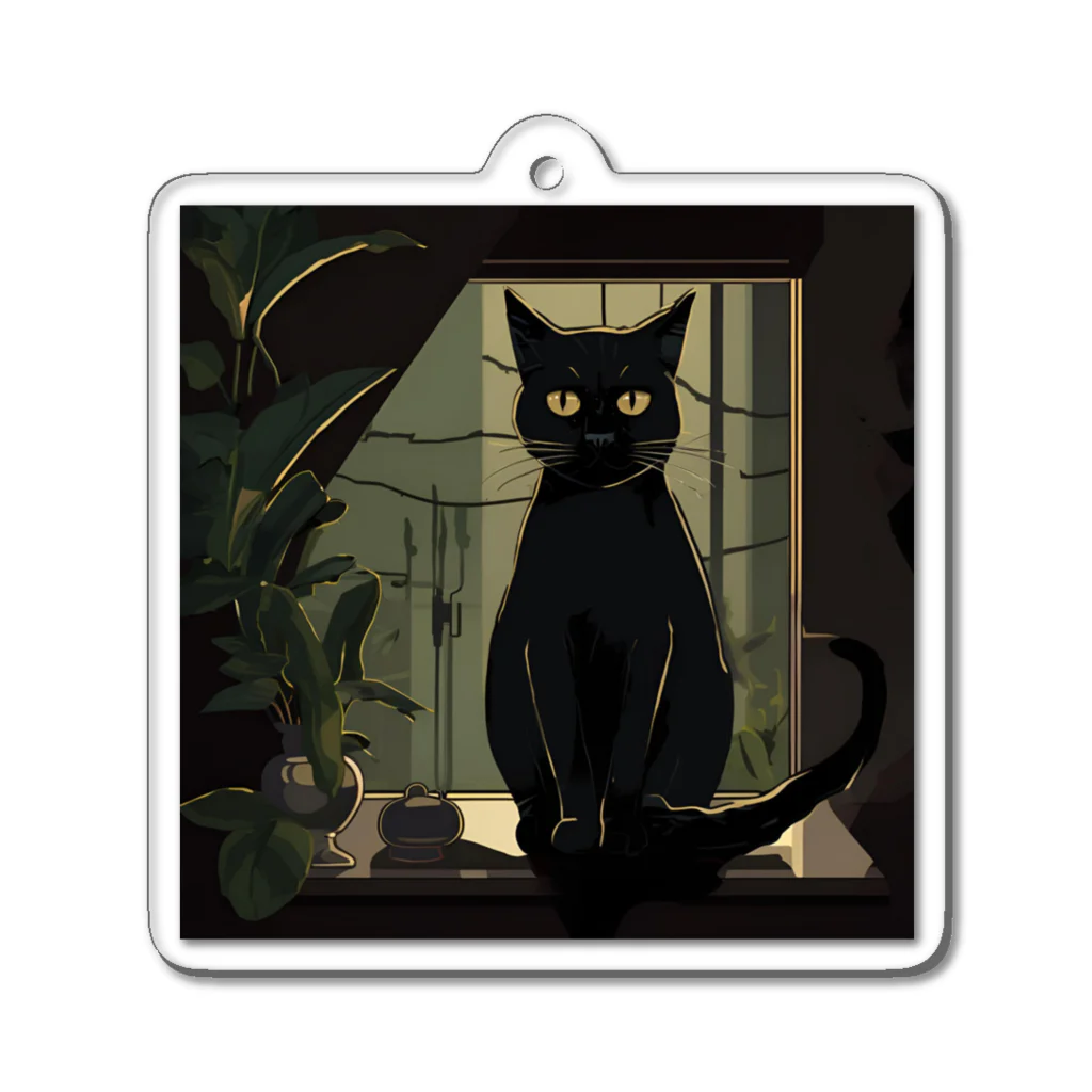 8890の黒猫 Acrylic Key Chain