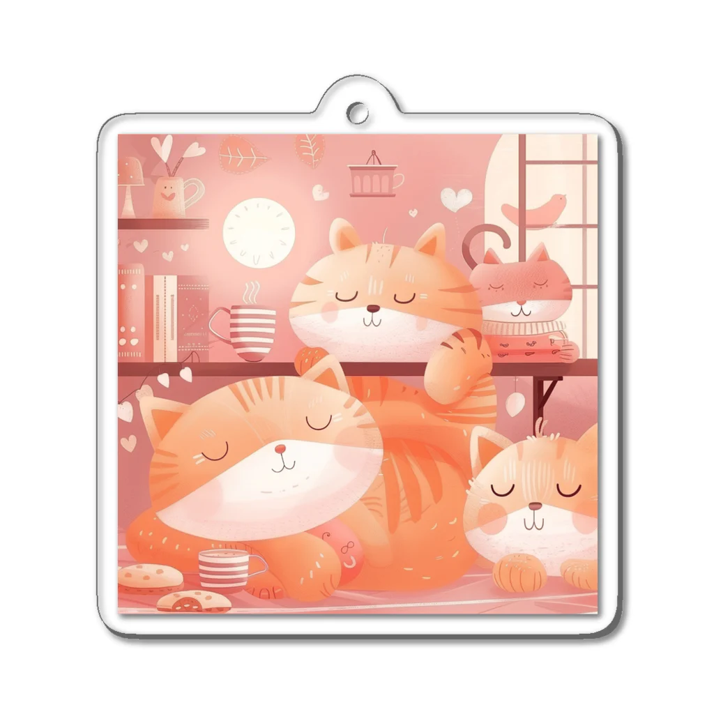 SSparrowの寛ぐ猫 Acrylic Key Chain