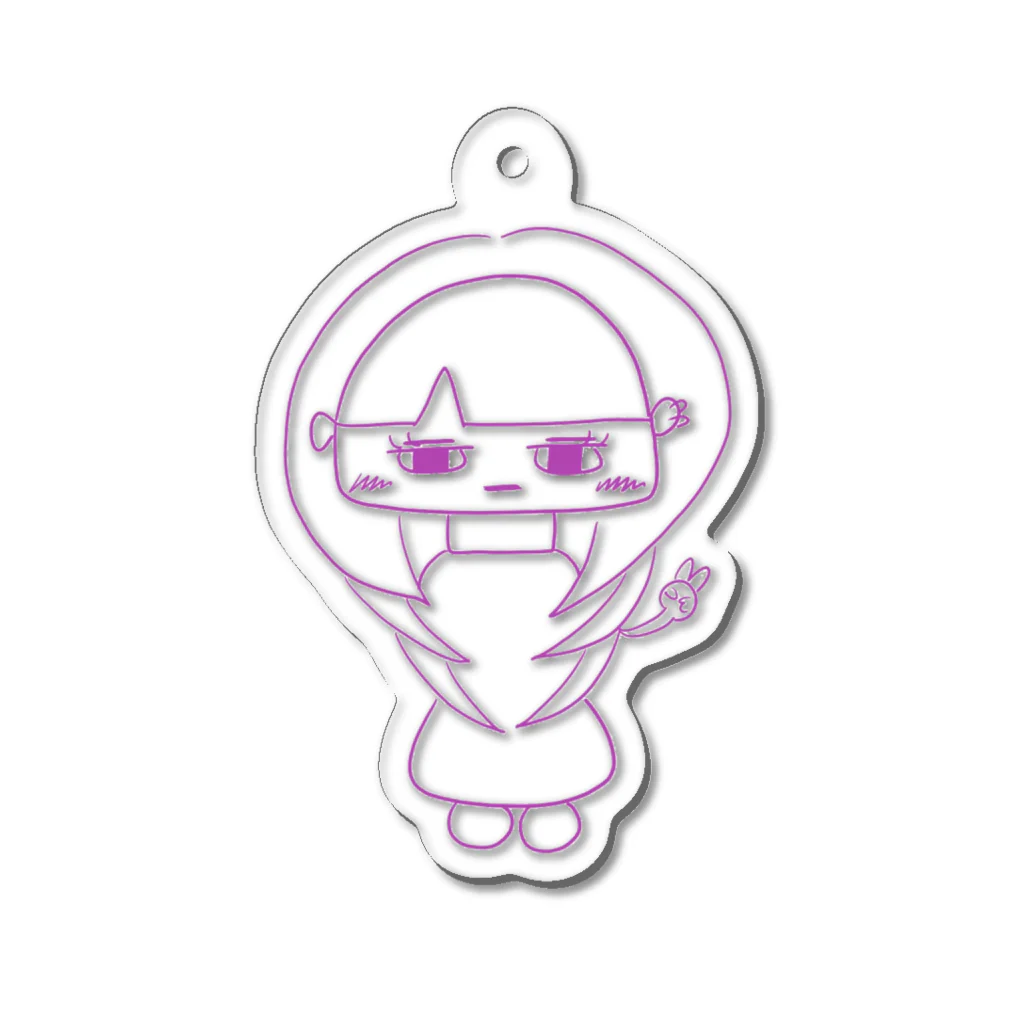 やーちゃグッズのウルフカットのウルフちゃん(白い背景なし) Acrylic Key Chain