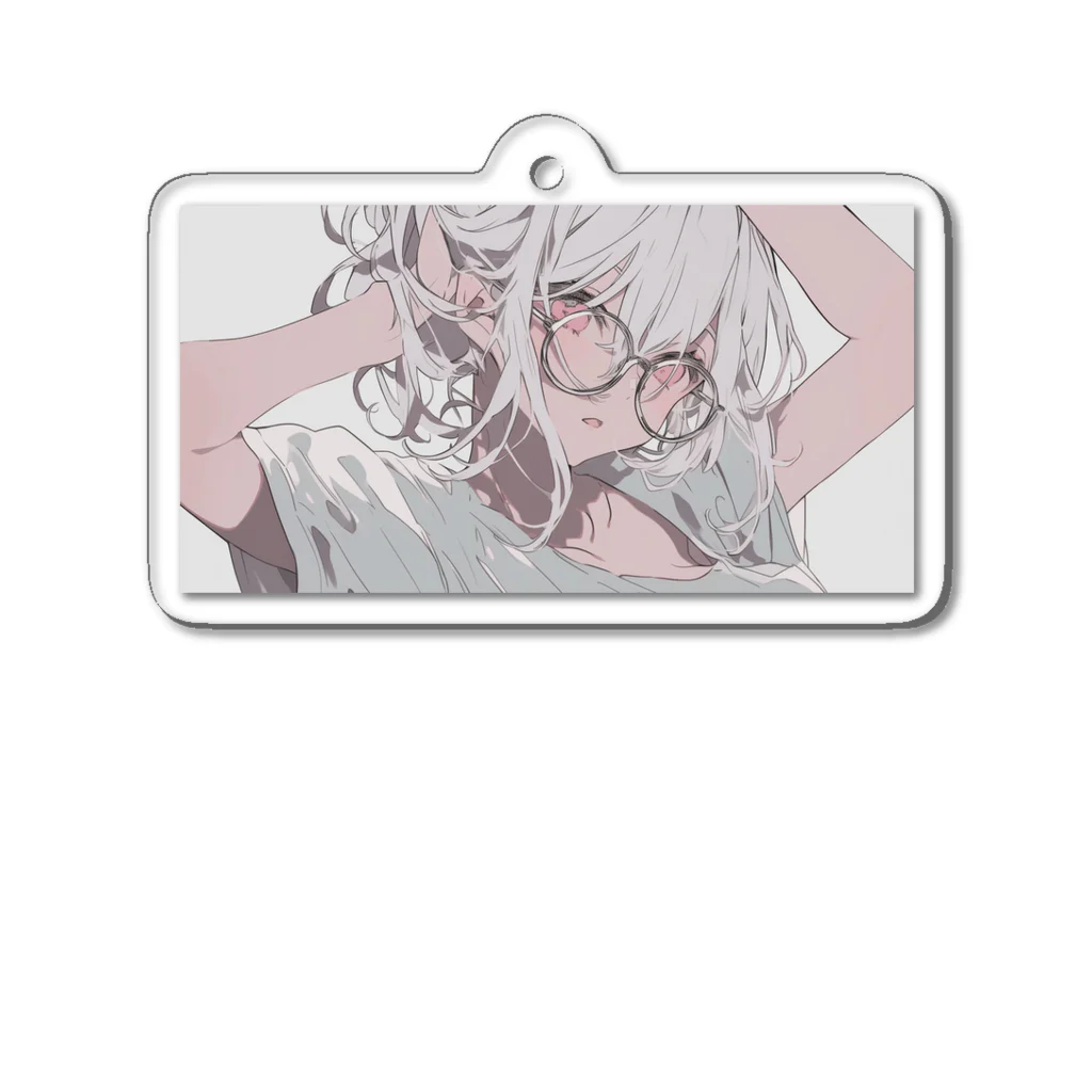 as -AIイラスト- のメガネとうなじ Acrylic Key Chain