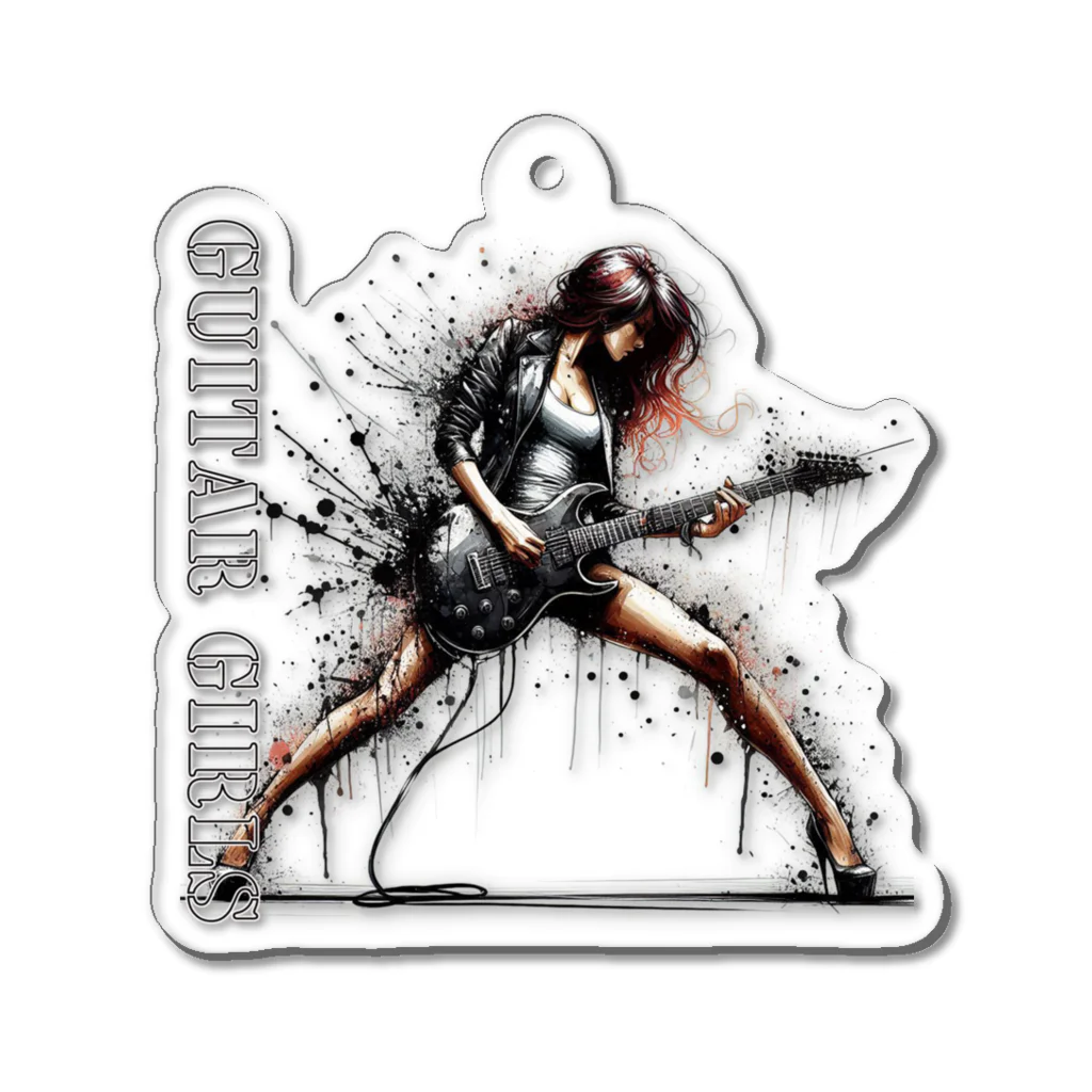 PALA's SHOP　cool、シュール、古風、和風、のGUITAR GIRLS 3 Acrylic Key Chain