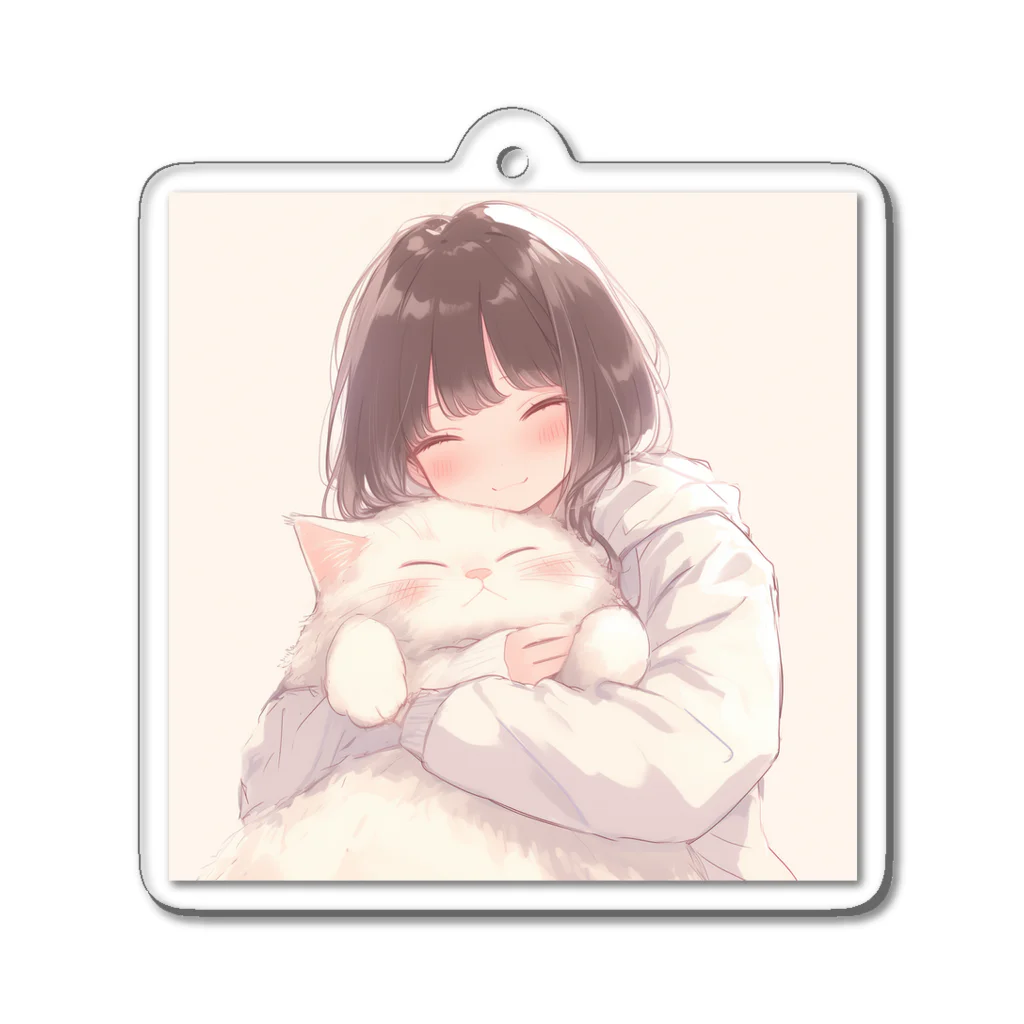 大切な君とのふとい猫 Acrylic Key Chain