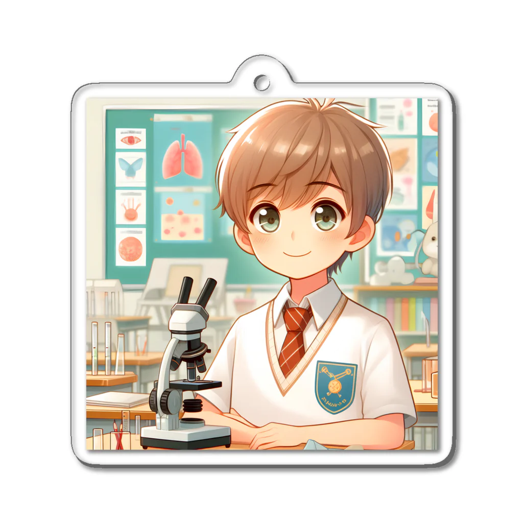 可愛い男の子イラスト販売所　By,keicyanの男の子　中学1年生　科学部 Acrylic Key Chain