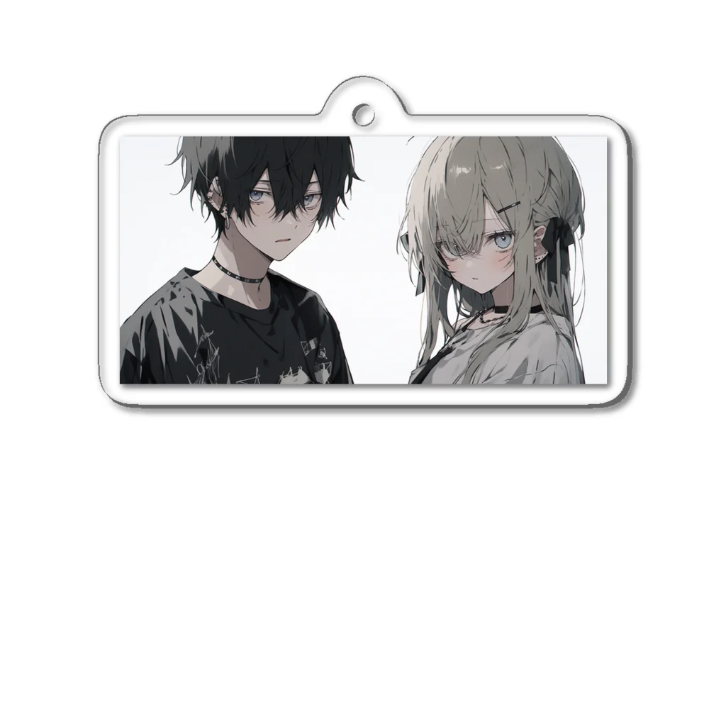 よる＠AIイラストのBoy&Girl1 Acrylic Key Chain