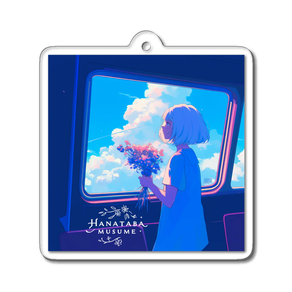 花束娘のA Girl and Flowers on the Journey Acrylic Key Chain