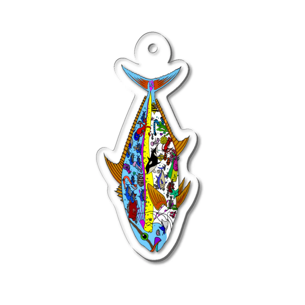 vivid seaの🐟「かんぱちくん」タテ Acrylic Key Chain