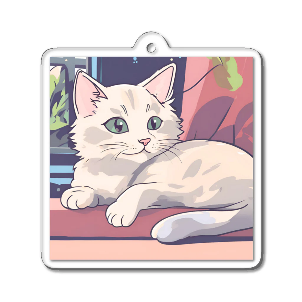 ゆったりのふわふわ猫ちゃんキーホルダー Acrylic Key Chain