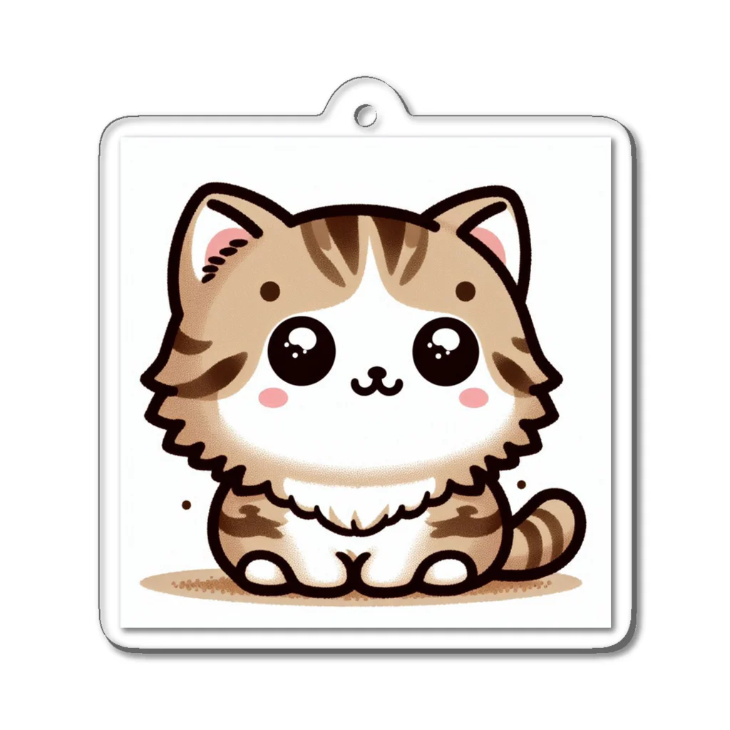 キュートなイラストSHOPのかわいい猫ちゃんデザイン☆LINE風アイテム　Lサイズ有 アクリルキーホルダー