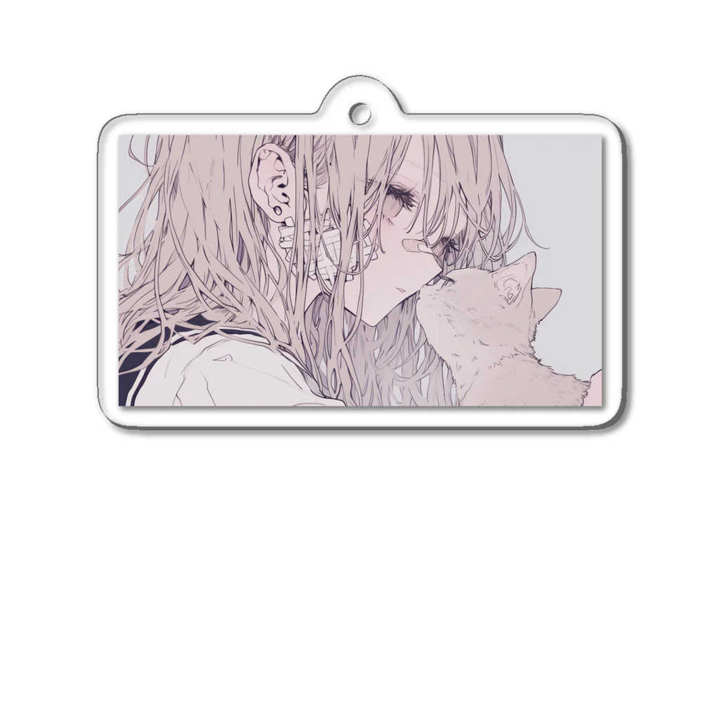 as -AIイラスト- の心配 Acrylic Key Chain