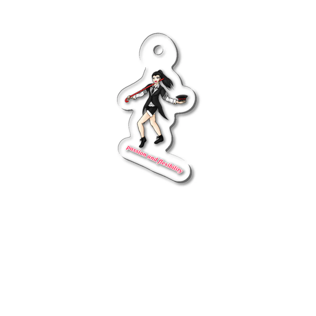 Lily bird（リリーバード）のフルカラー ジャズダンサー 英字ロゴ付き Acrylic Key Chain