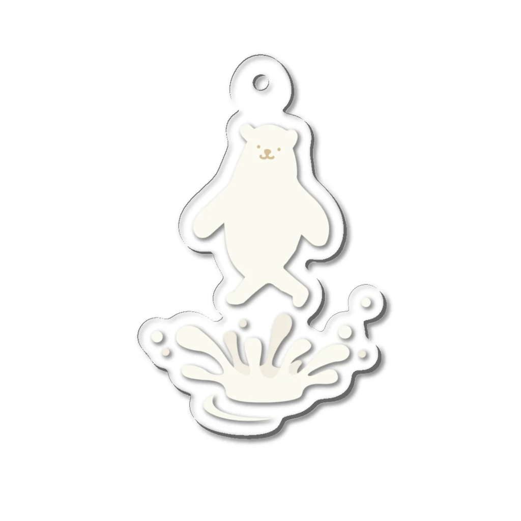 かすみ草のなんかしろくま出てきた！ Acrylic Key Chain