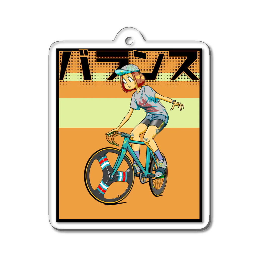 nidan-illustrationのバランス (inked fixie girl) Acrylic Key Chain