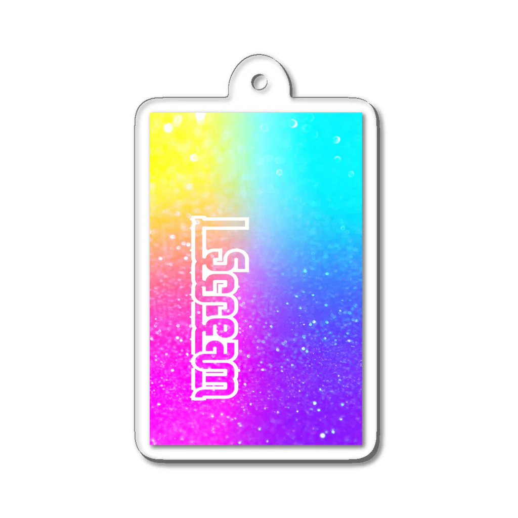 DOLUXCHIC RAYLOのWT I Scream Glitter Rainbow Acrylic Key Chain