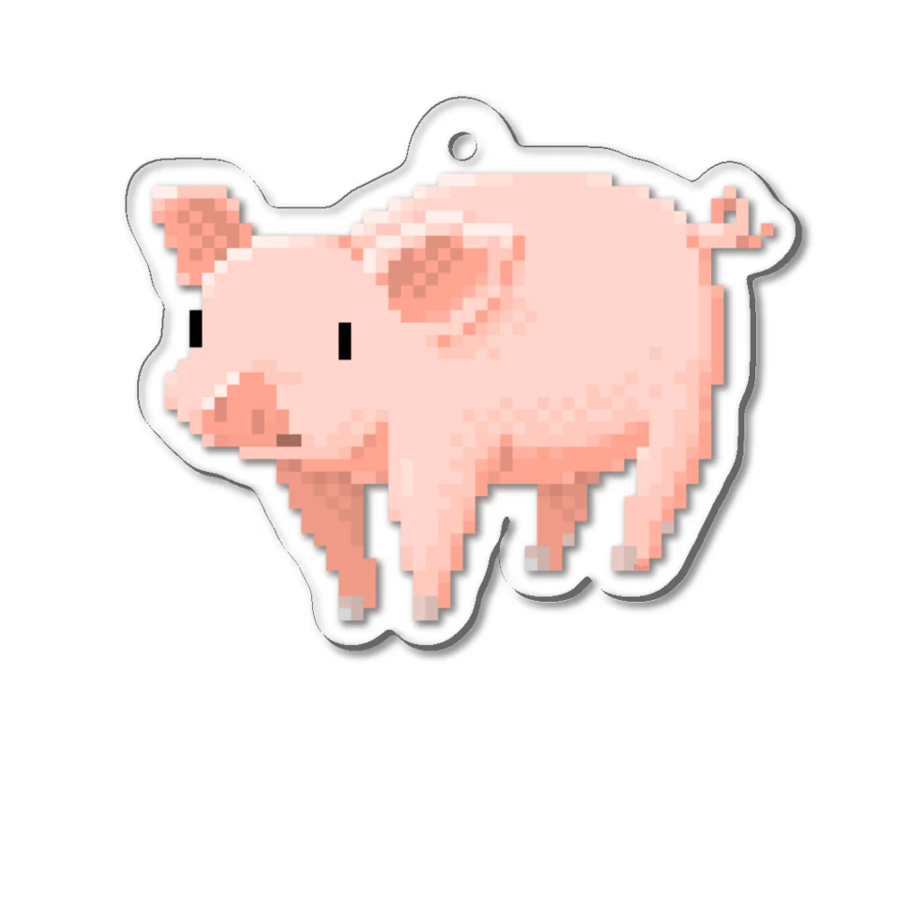 m :)の豚 Acrylic Key Chain
