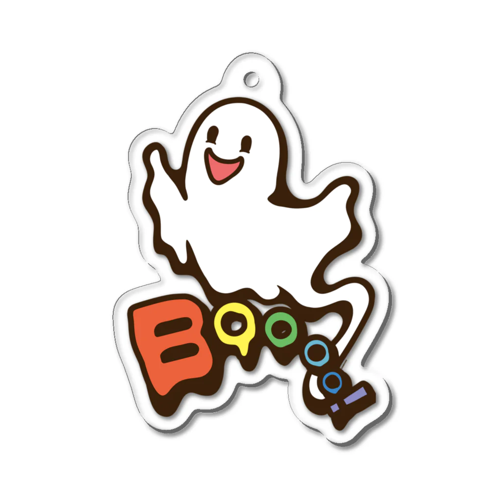 Cɐkeccooのおばけちゃんばぁ!(Boo!ゴースト)カラフル Acrylic Key Chain