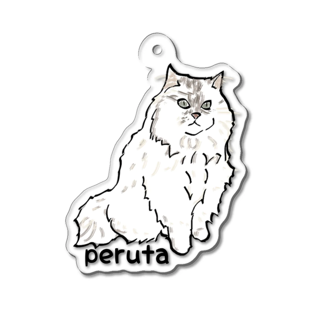 大変かわいらしい猫のグッズ屋さんのPeruta イラスト アクリルキーホルダー