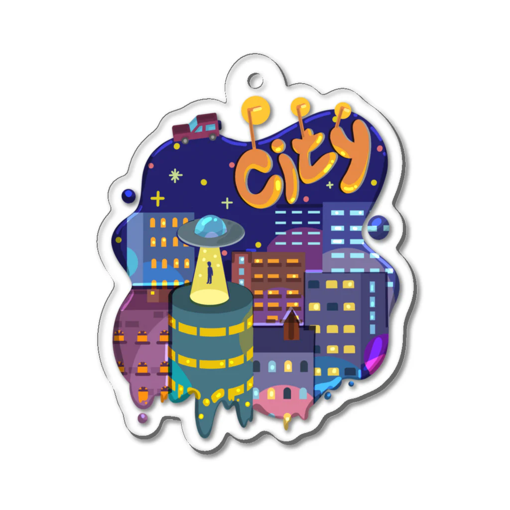 スロータイプ書店 Slowtype Booksのcity シティ 154 アクリルキーホルダー