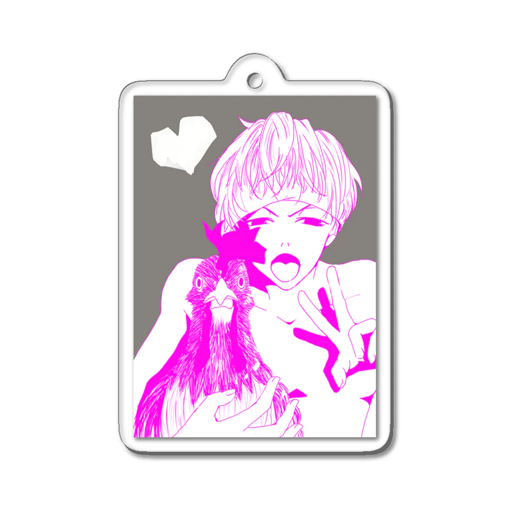 anekakkoのにわとり Acrylic Key Chain