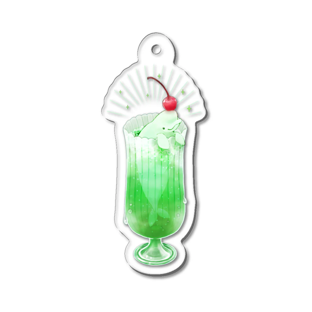 ぺんぎんぷらねっとのメロンソーダフロート Acrylic Key Chain