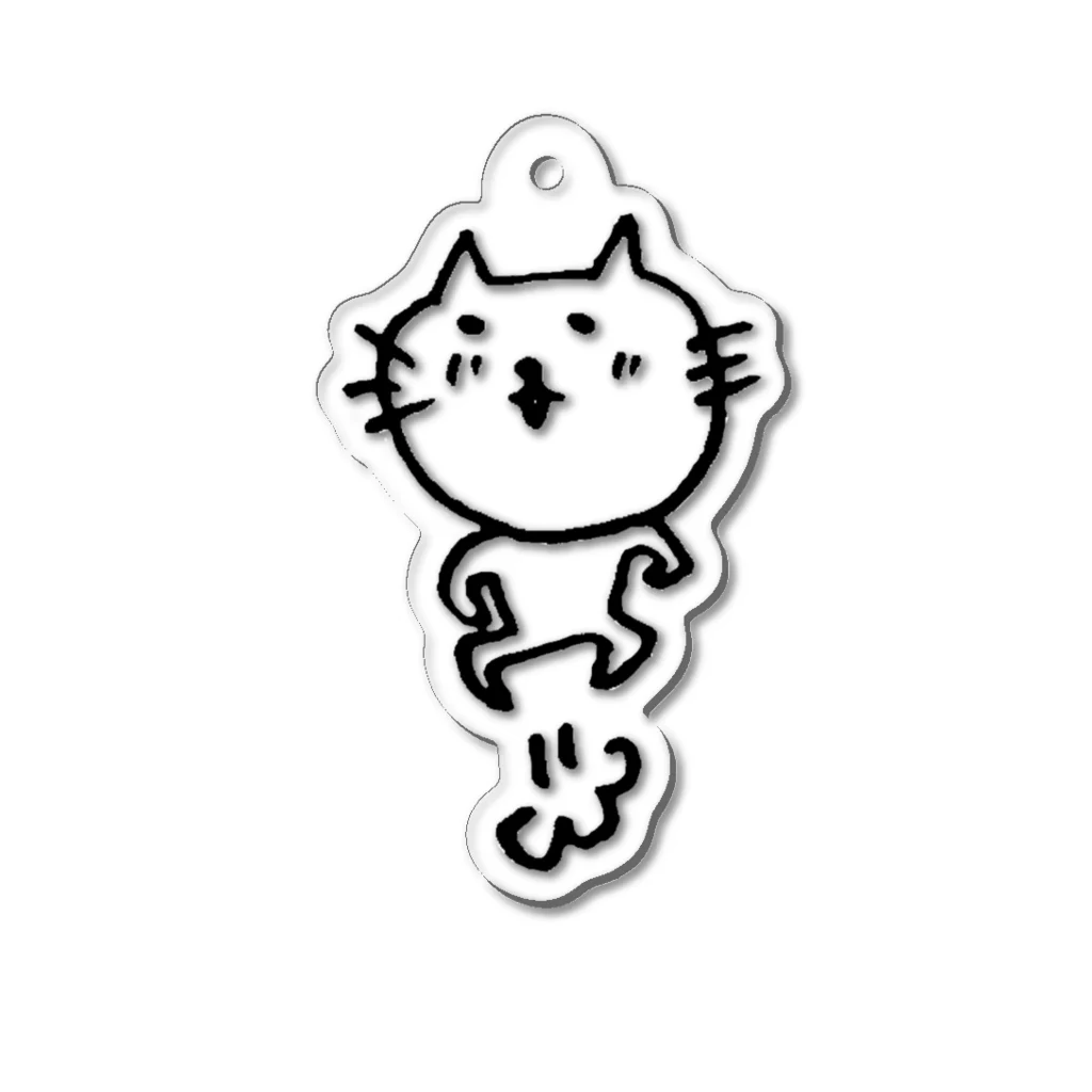 ねこ新聞のnecoのねこ新聞のneco、飛ぶ Acrylic Key Chain