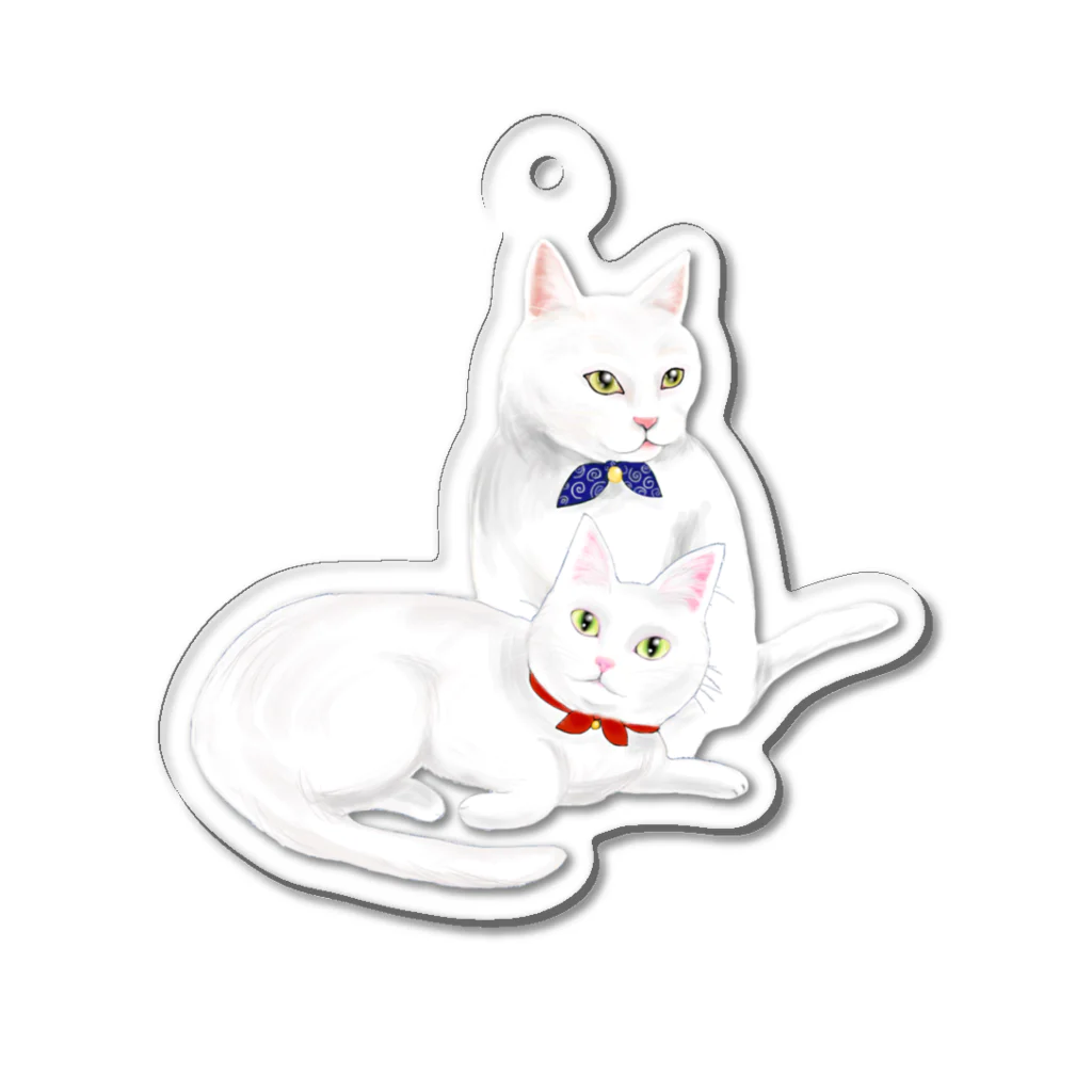 WataMayuroom☆のハク君とパールちゃん Acrylic Key Chain