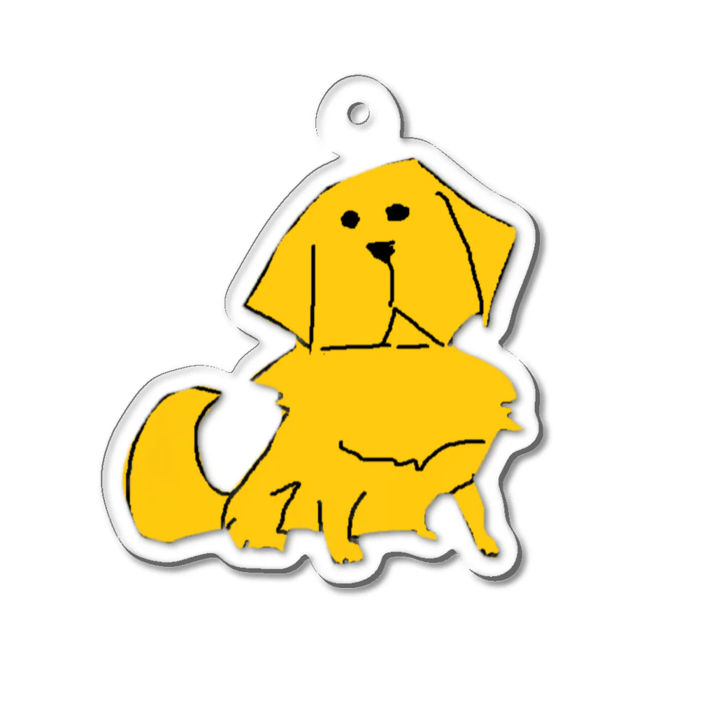 カカオのゴールデンレトリバー　犬 Acrylic Key Chain