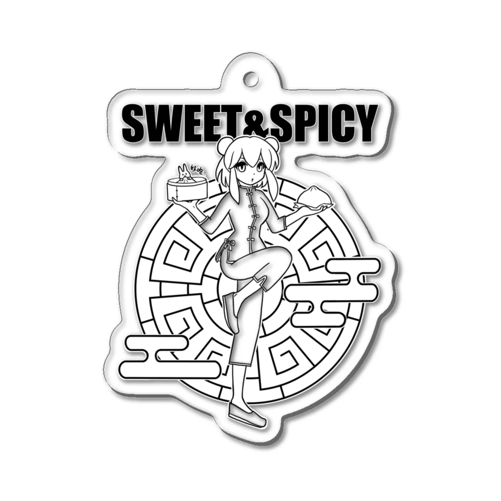 SWEET＆SPICY 【 すいすぱ 】ダーツの好吃。（美味しいよ）　ロゴ有 Acrylic Key Chain