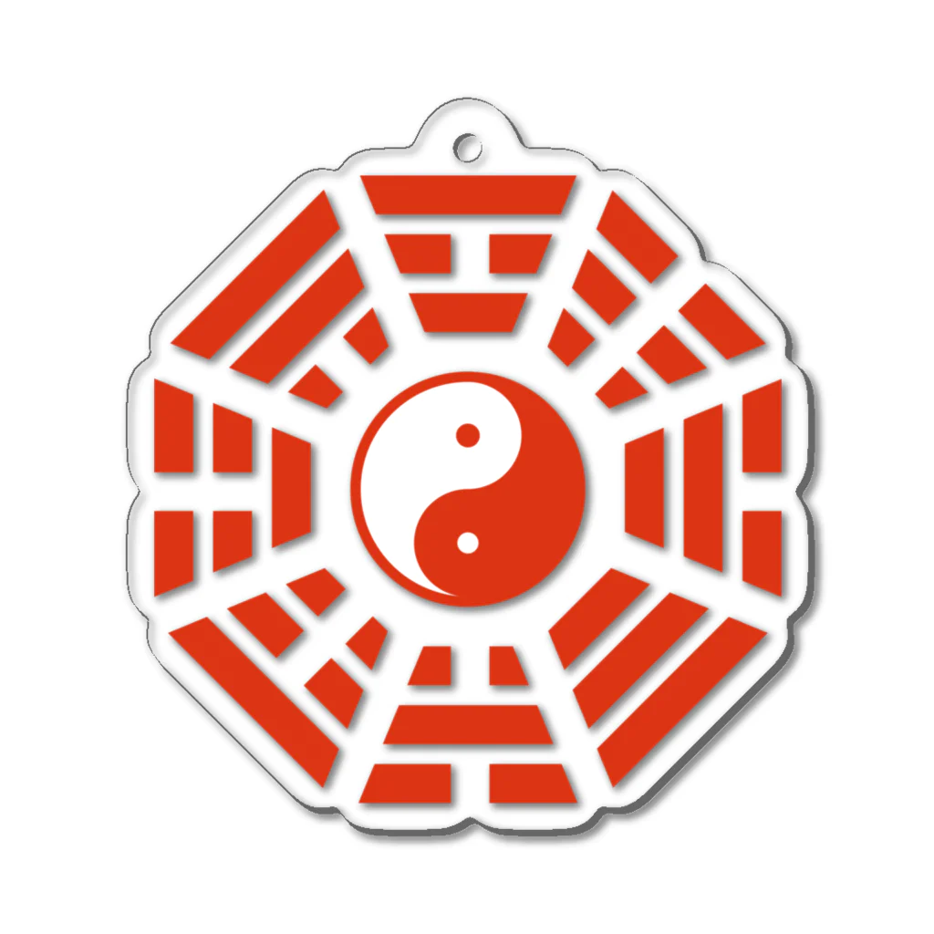 中華呪術堂（チャイナマジックホール）の太極八卦(赤)mini アクリルキーホルダー