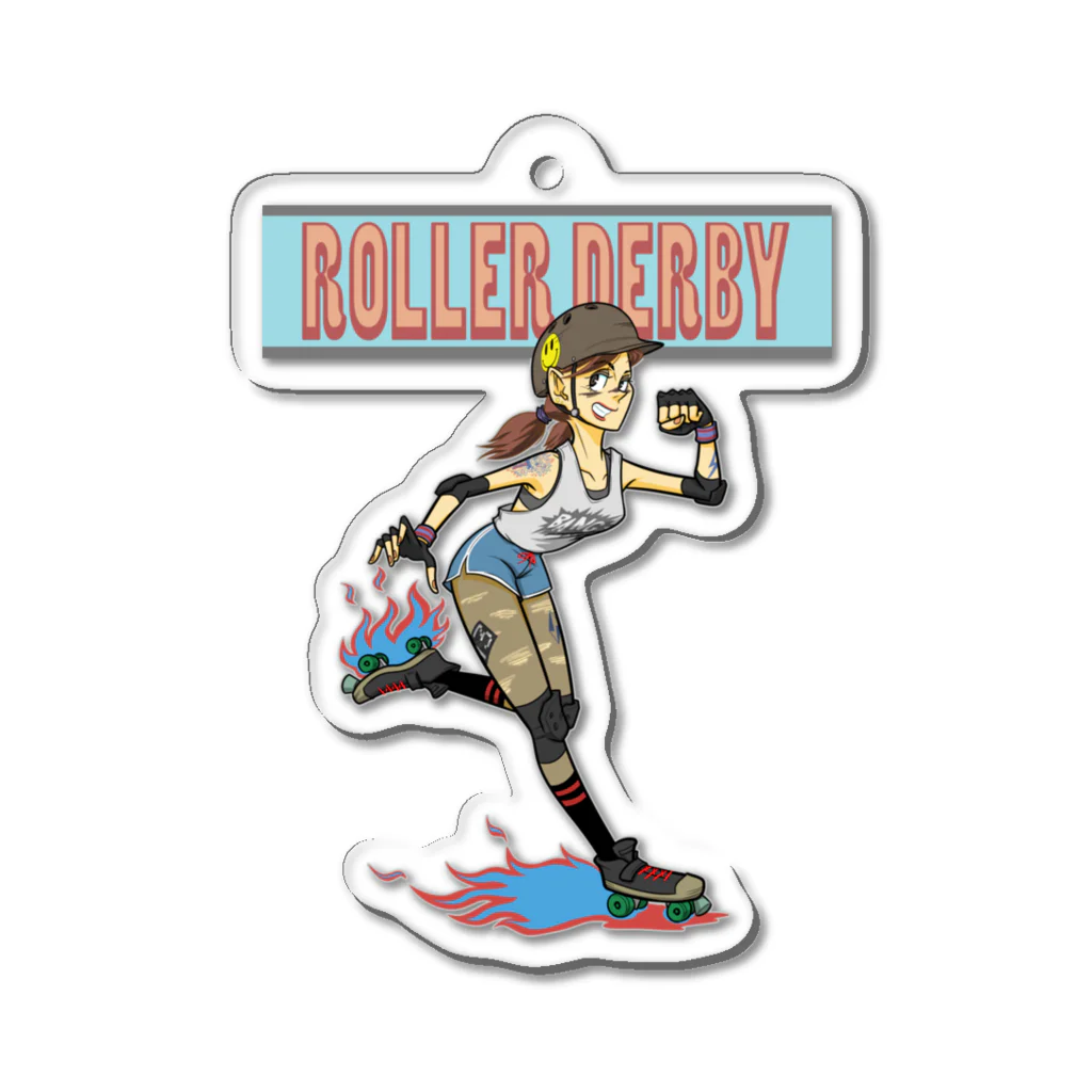 nidan-illustrationの"ROLLER DERBY" アクリルキーホルダー