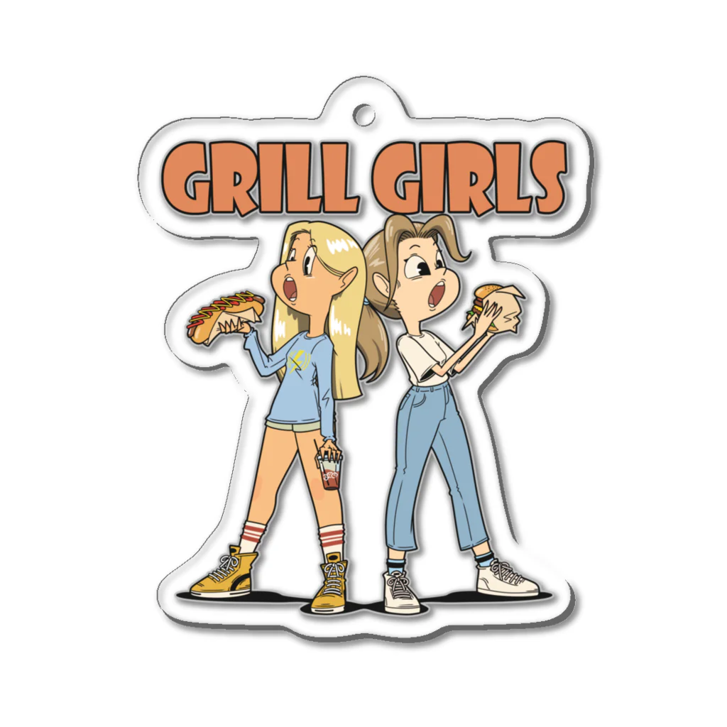 nidan-illustrationの"grill girls" Acrylic Key Chain