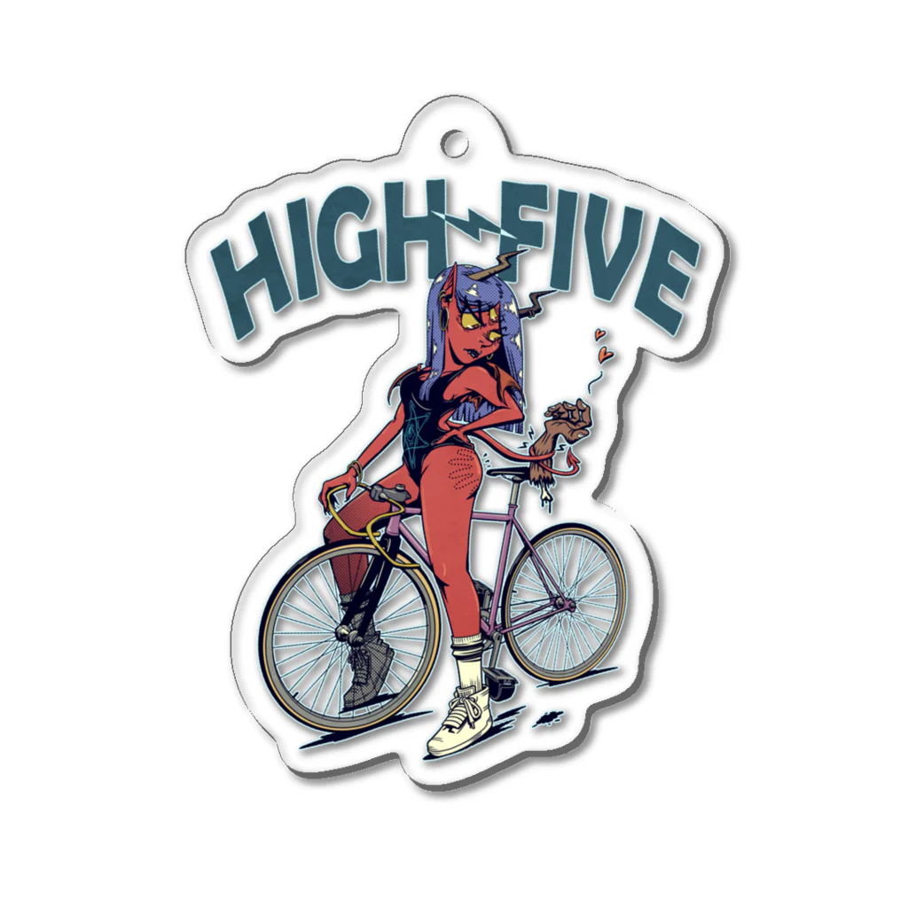 nidan-illustrationの"HIGH FIVE" アクリルキーホルダー