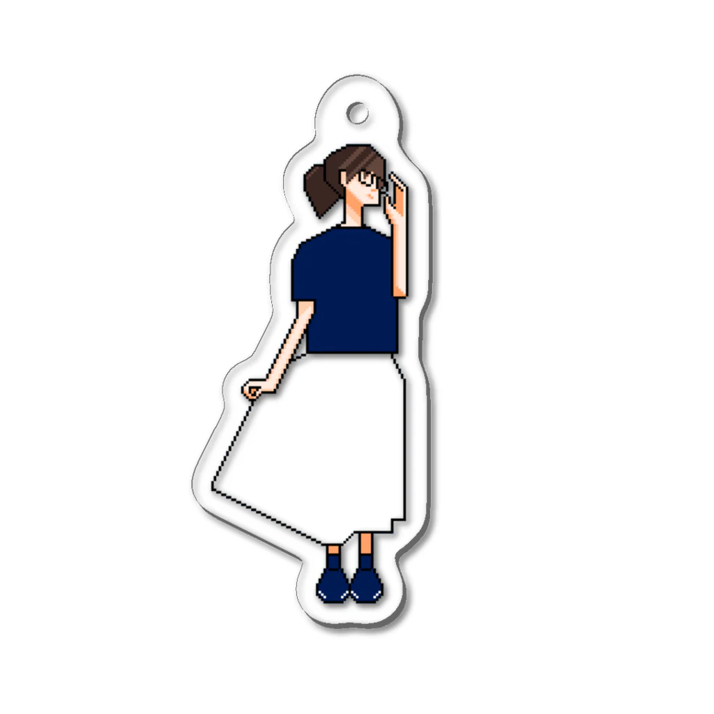 ずぅんの透明なスカートの女の子 Acrylic Key Chain