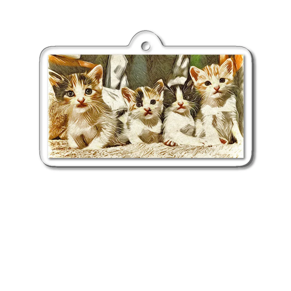 ねこまみれの4bro Acrylic Key Chain