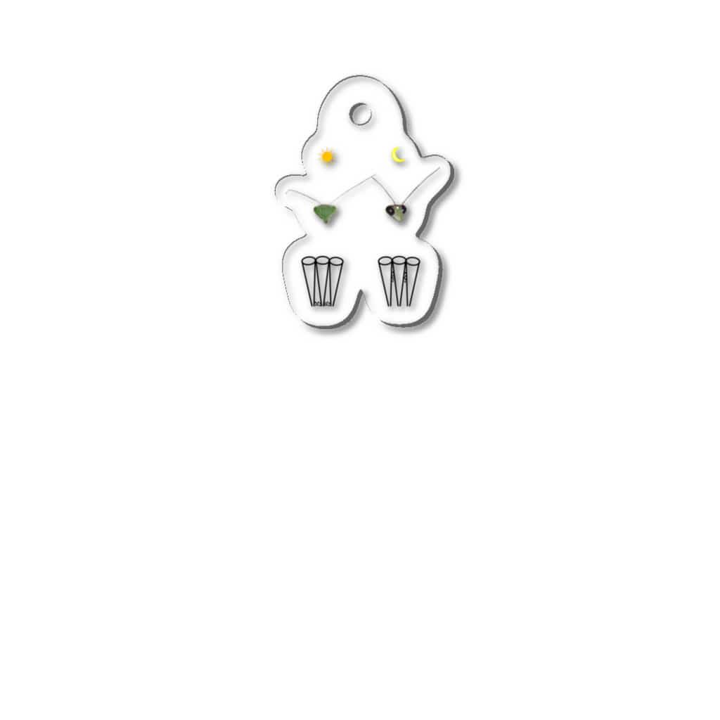 L_arctoaのカマキリの昼と夜の複眼（絵文字、背景透過ver） Acrylic Key Chain