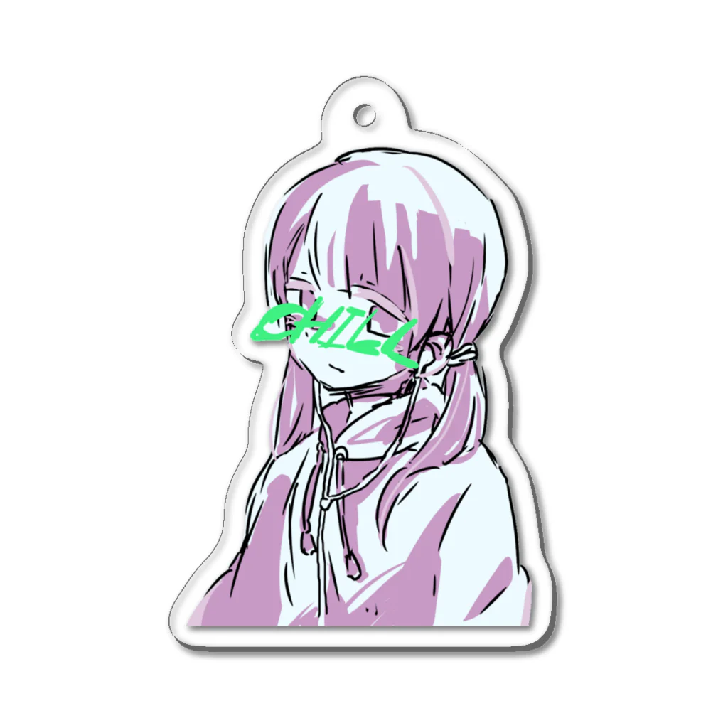 労災ひっぷほっぷのChill イラスト アクリルキーホルダー Acrylic Key Chain