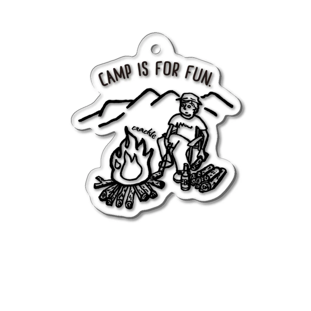 Too fool campers Shop!のCAMP IS FOR FUN01(黒文字) Acrylic Key Chain