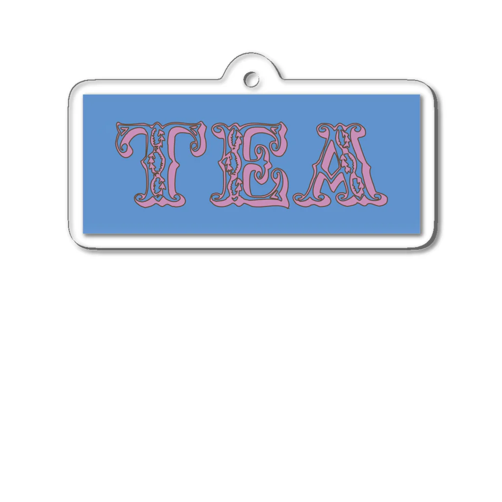 Vintage na Teatime（紅茶好き）のTHE TEA blue Acrylic Key Chain