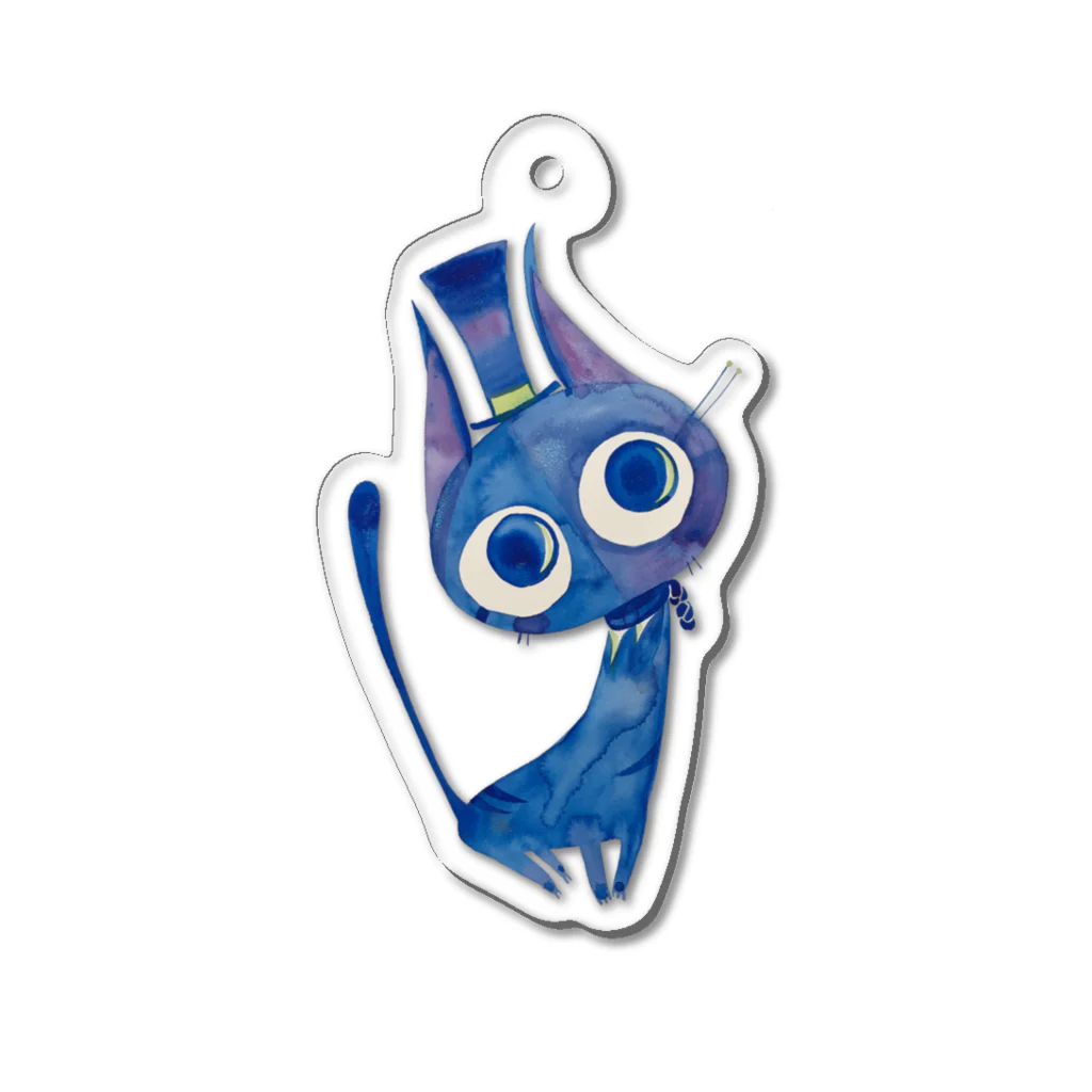 ほんだ猫の青猫とろり Acrylic Key Chain