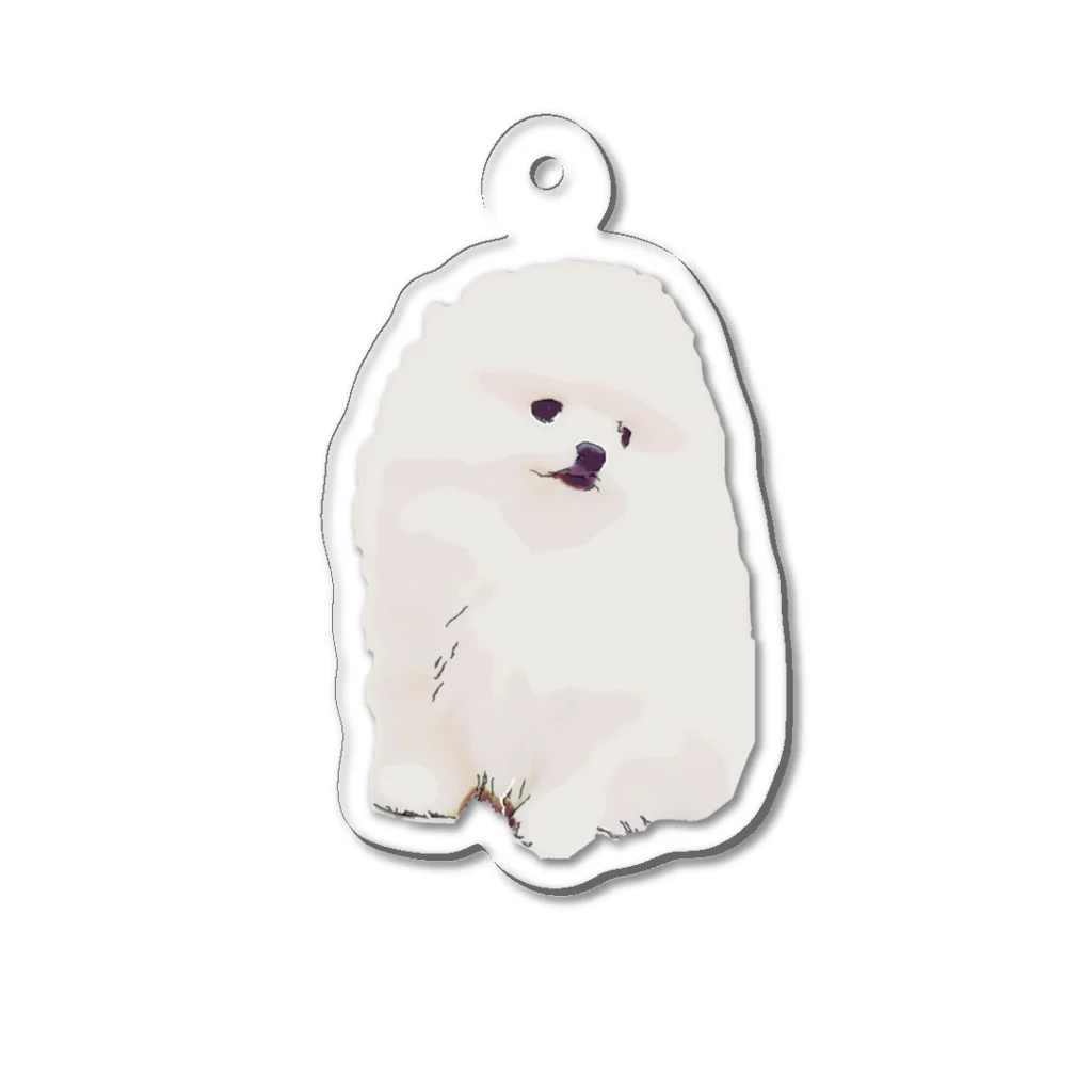 ポメラニアンのころものポメラニアン(ホワイト) Acrylic Key Chain