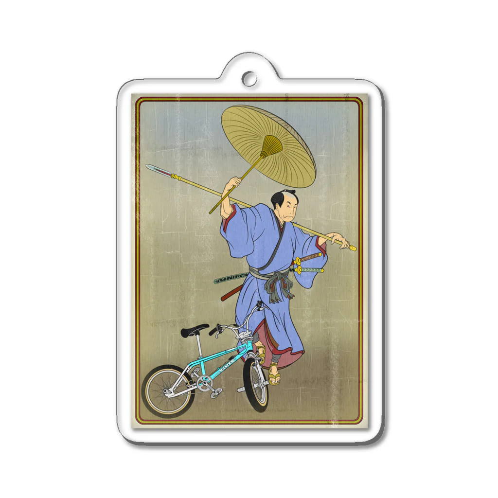 nidan-illustrationの"bmx samurai" #1 アクリルキーホルダー