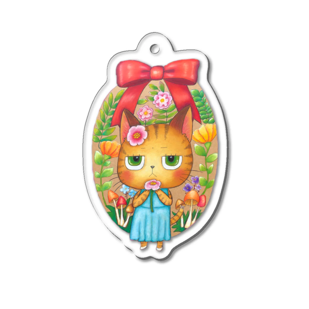 ほっこり絵描きあきこのガーリーちーちゃん Acrylic Key Chain